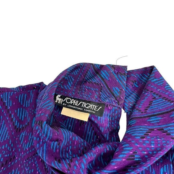 Vintage 80s 90s Sophisticates By Jonathan Martin Long Sleeve Shawl Neck Blouse - Picture 5 of 5